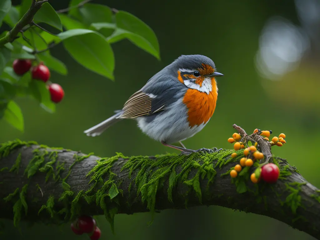 Rotkehlchen Futterplatz im Garten - eine zauberhafte Atmosphäre.