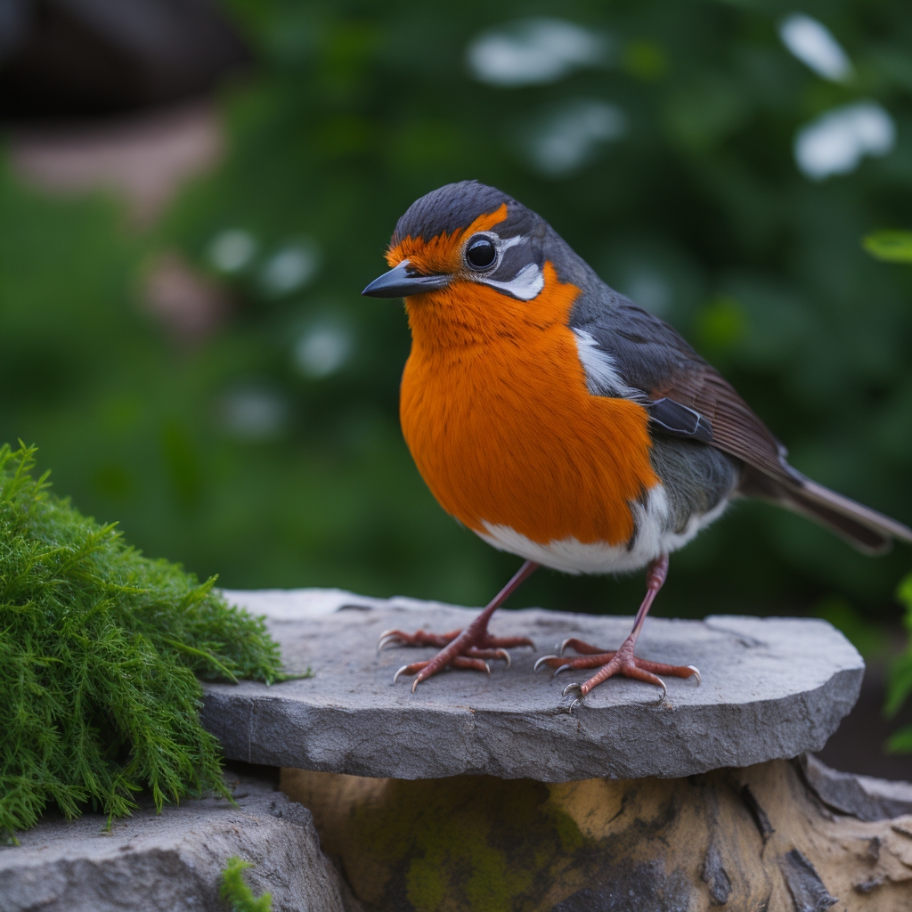 Alt-Text für das Bild: Vogelfutterplatz mit Vogelfutter und Trinkgelegenheit im Garten 
Turmuleniere dein Garten mit einem perfekten Vogelfutterplatz! Unser Bild zeigt eine Futterstelle für Rotkehlchen mit gesundem Vogelfutter und einer Trinkgelegenheit für unsere gefiederten Freunde. Lerne, wie du dein eigenes Vogelfutterterritorium verteidigen und dich um die Vögel in deinem Garten kümmern kannst.