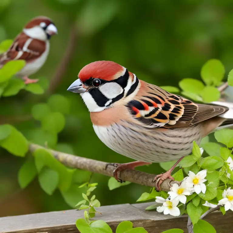 Haussperling und Fasanen im Vergleich.