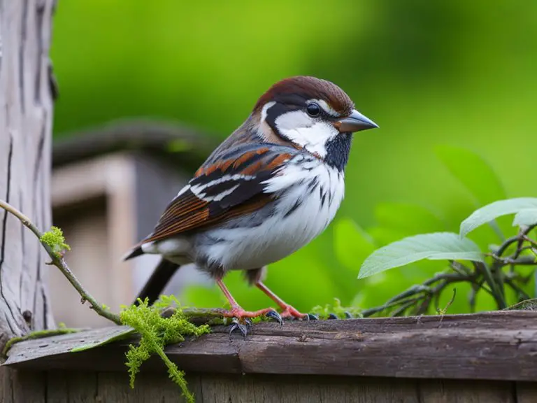 Haussperlinge, die den Garten beleben, sitzen auf einem Ast.