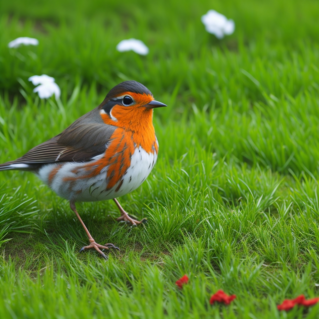 Rotkehlchen auf Ast, Naturfotografie: Einsamer Vogel oder geselliger Jäger?