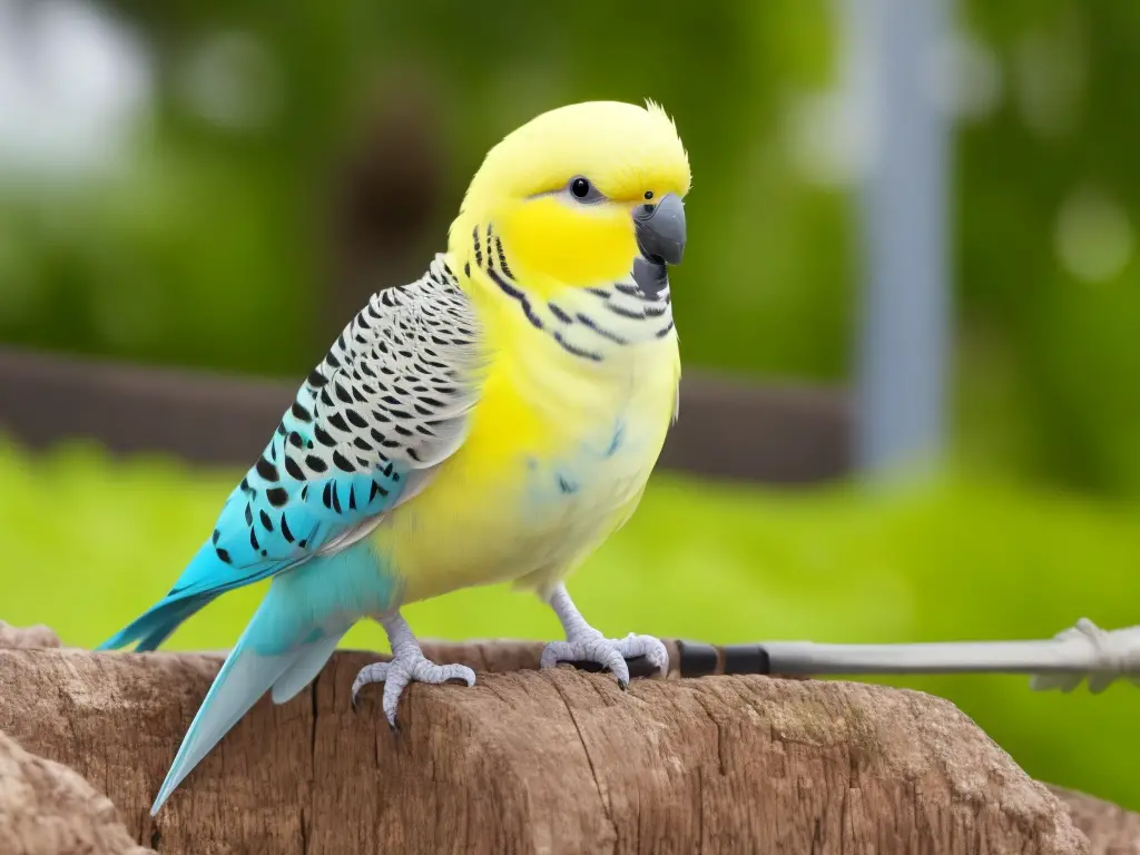 Bildbeschreibung: Kleiner grüner Wellensittich vor blauem Himmel mit weißen Wolken, der anscheinend freudig und glücklich fliegt. Im unteren Bereich des Bildes befindet sich der Titel "Lebe wild und frei: Das perfekte Flugtraining für Wellensittiche".