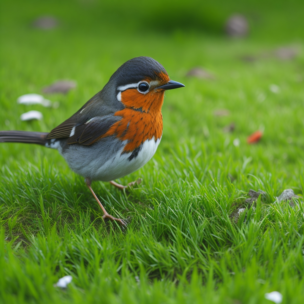 Rotkehlchen Vogelstimmen im Garten.