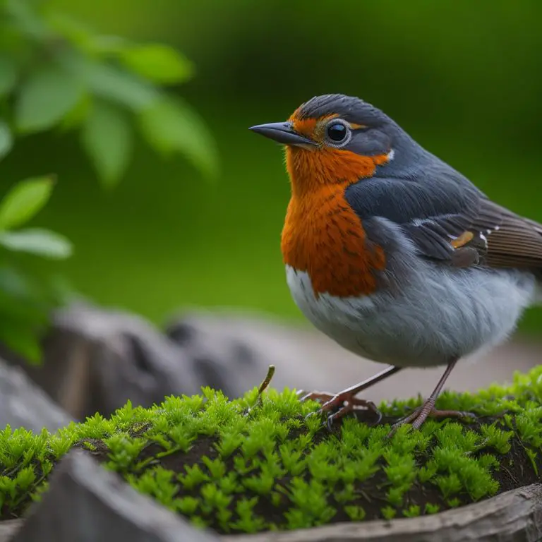 Rotkehlchen bauen ihr Nest - Eine malerische Szene im heimischen Garten