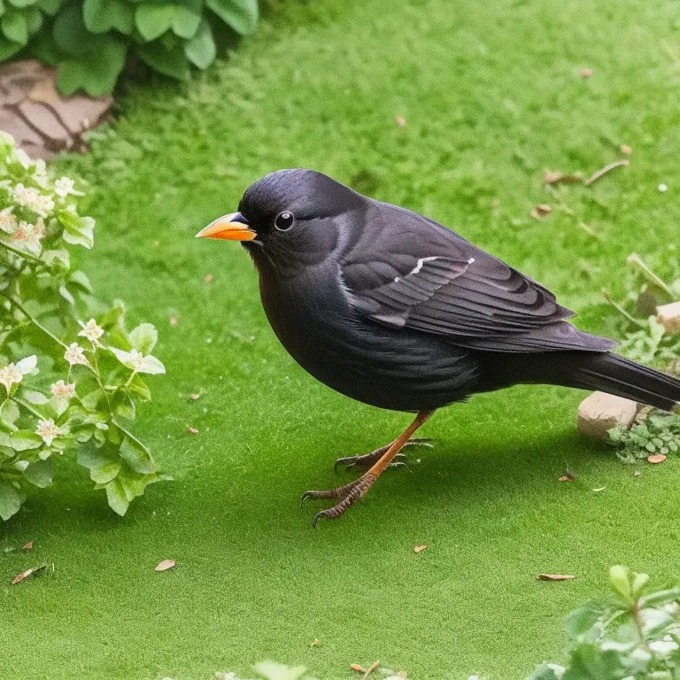 Gartenvögel hautnah erleben: Nahaufnahme einer neugierigen Amsel