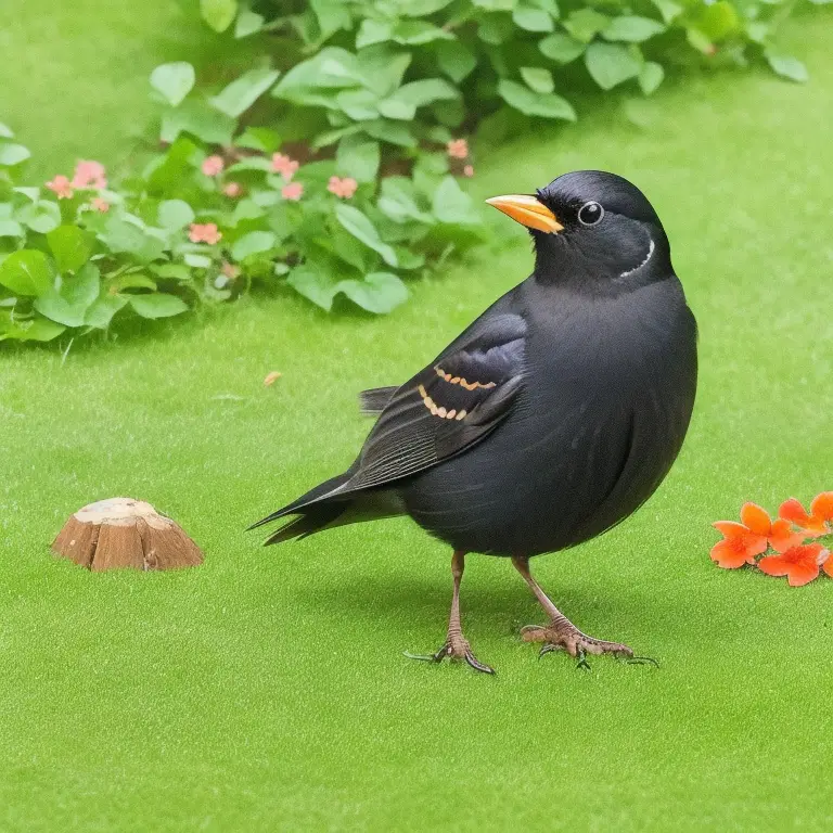 Gartenvogel beim Nestbau im Frühlingserwachen - Beginn der Brutzeit bei Vögeln in der Natur