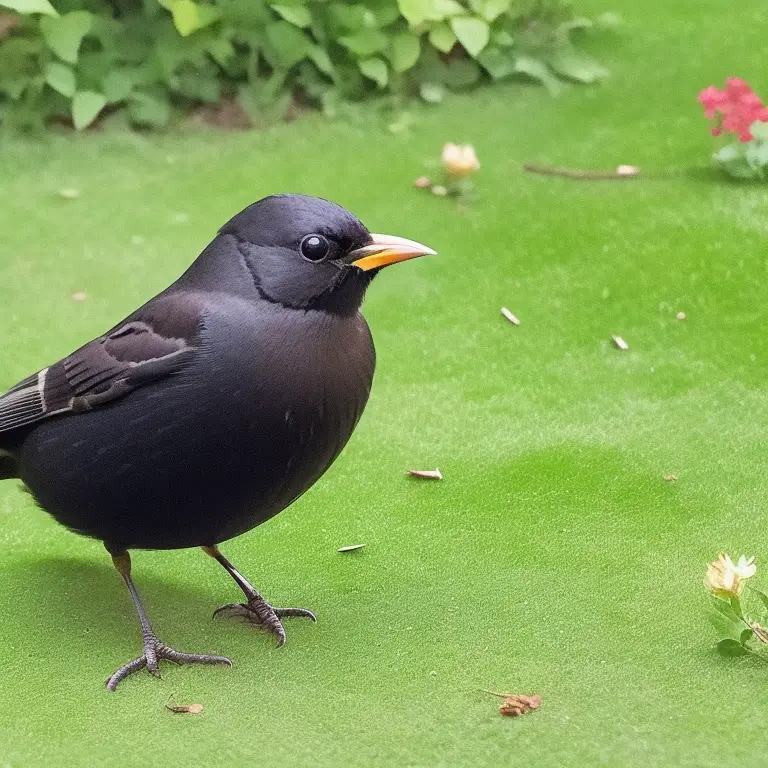 Mutter-Amsel und ihr Jungvogel beobachtet - Ein aufregendes Mutter-Kind-Duo