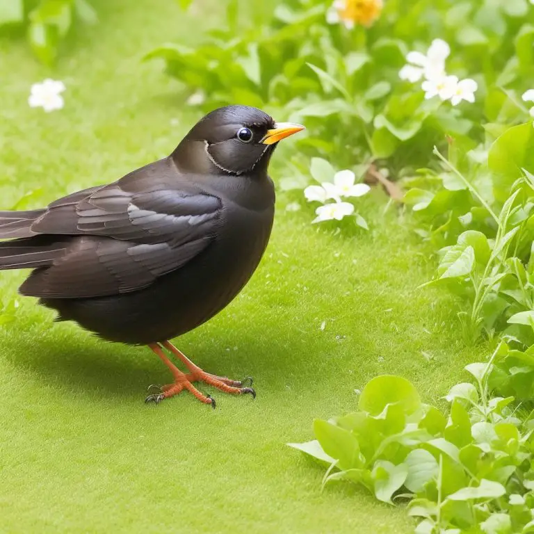 Amsel beim Singen auf einem Ast - Vogelbeobachtung und Fakten über den Singvogel Amsel in der Vogelkunde.