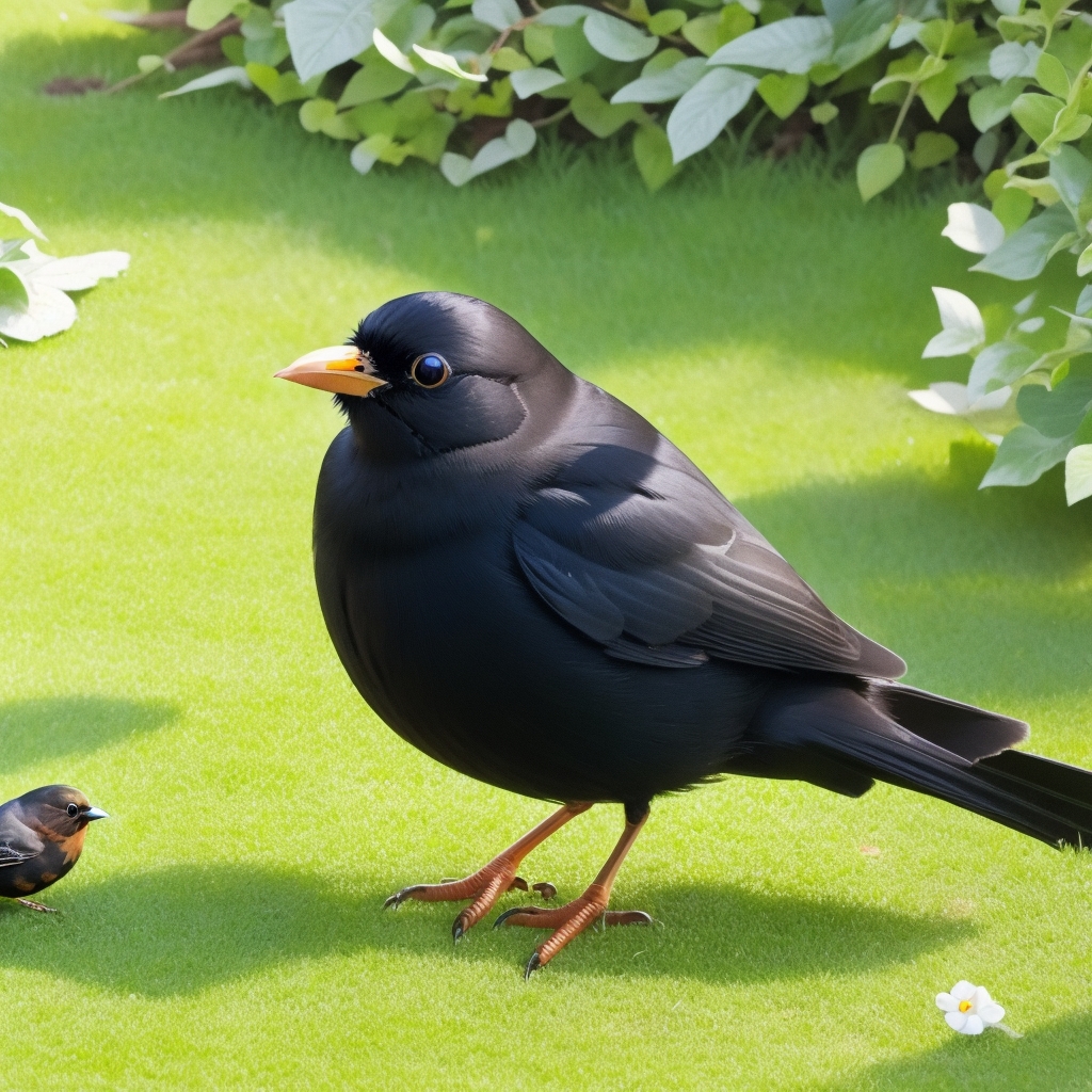 Amsel im Vogelschutzgebiet - Schutzbedürftige Vogelart in ihrem natürlichen Lebensraum