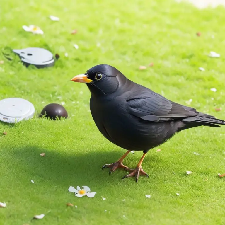 Amsel auf Zugvogelroute während der geheimnisvollen Reise