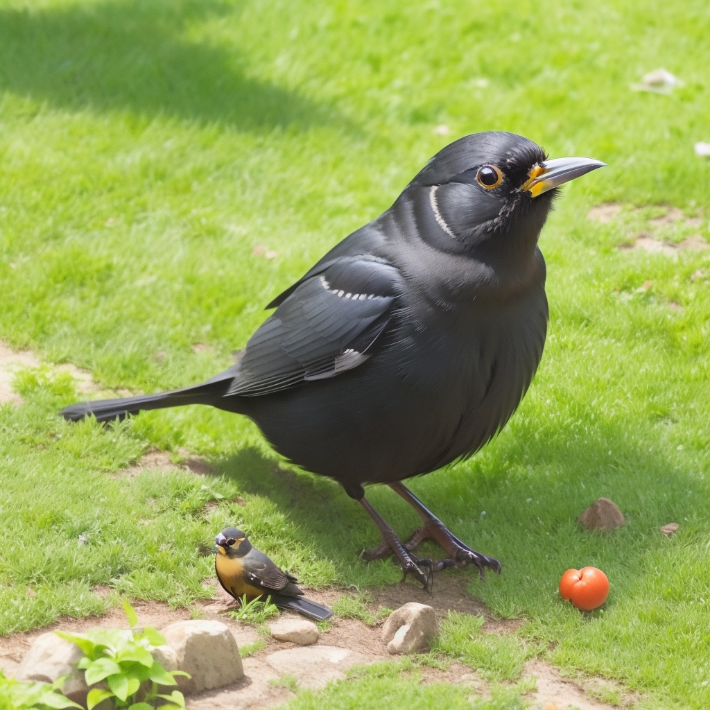 Regenwurmsuche bei Regen - perfekte Mahlzeit für hungrige Amseln