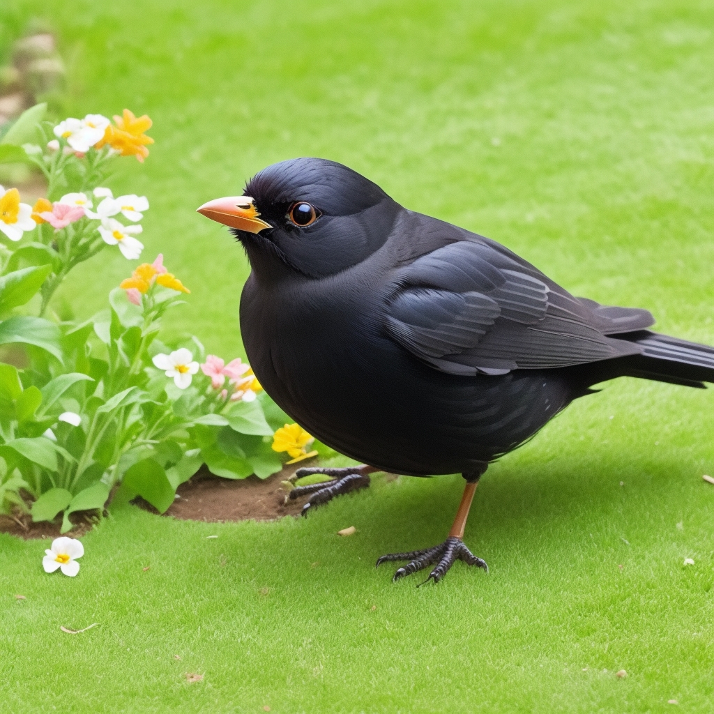 Amsel in der Natur mit grünem Hintergrund - erstaunliche Fakten zum Alter von Amseln