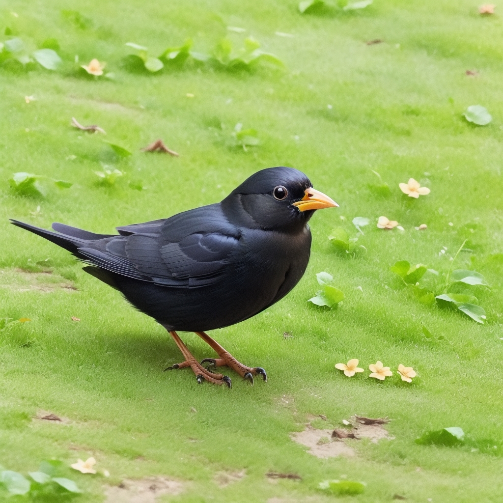 Amseln suchen bei Regen nach Regenwürmern - perfekter Fang für den Hunger.