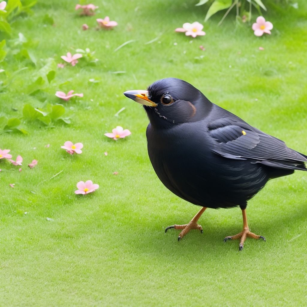 Foto einer Amsel in der geheimnisvollen Welt am Waldrand - Erfahren Sie mehr über das Leben dieser Vögel.