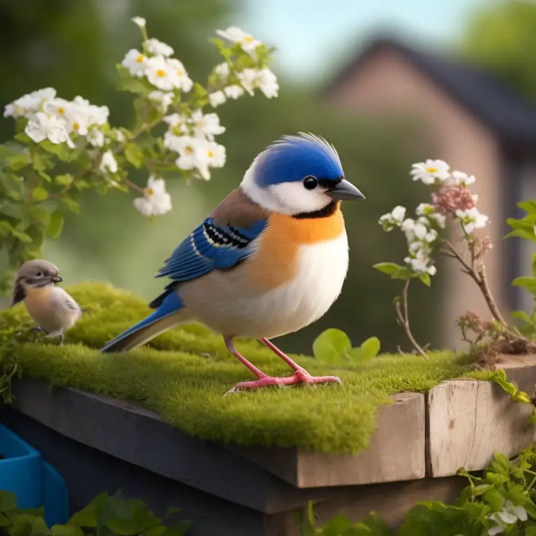 Fliegender Vogel mit offenen Flügeln gegen den Hintergrund des blauen Himmels.