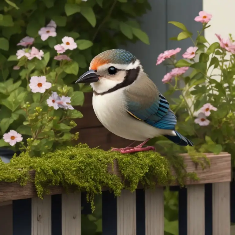 exotischer Vogel mit blauem Kopf und auffälliger Schönheit