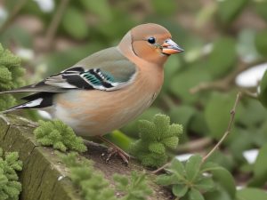 Buchfink beim Brüten.