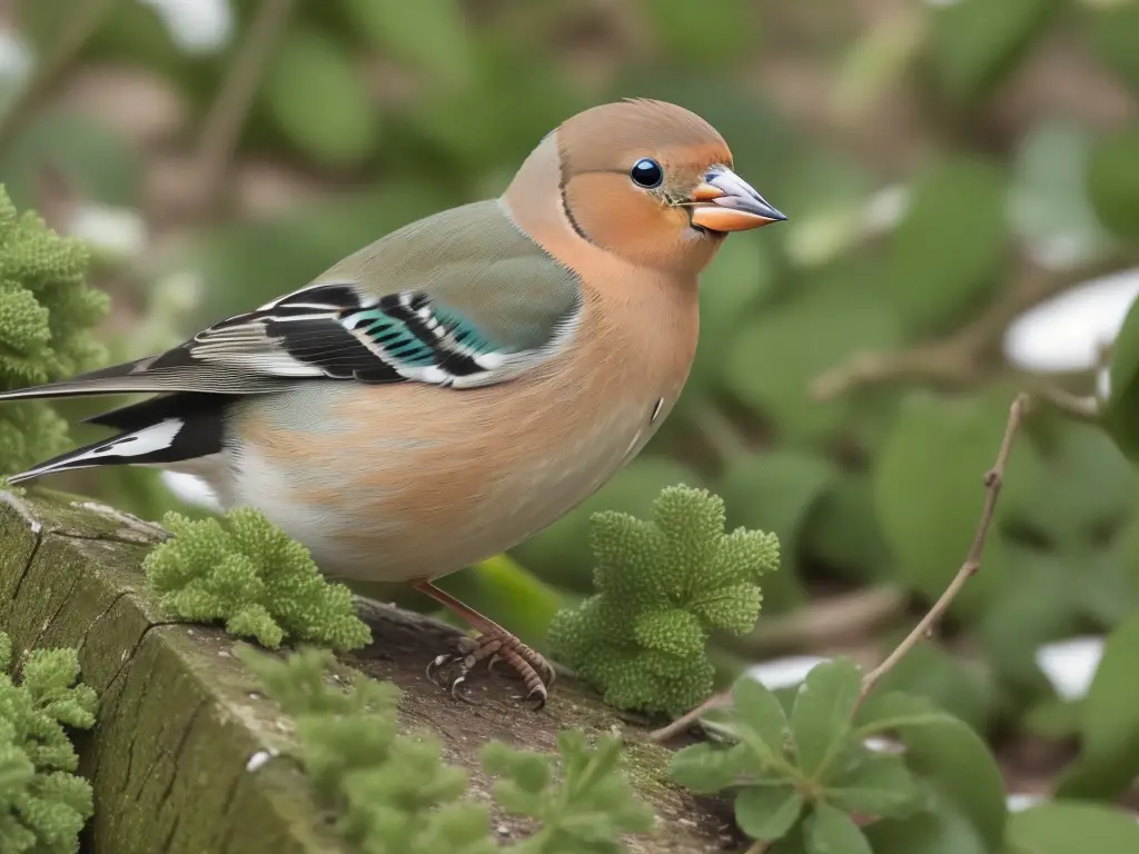 Buchfink beim Brüten.