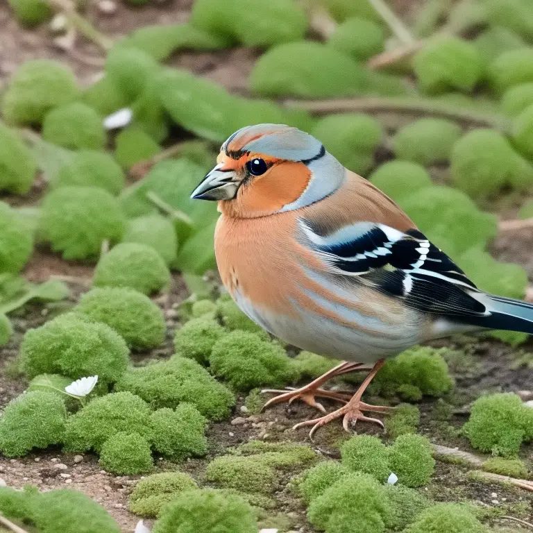 Ein Buchfink sitzt auf einem Ast in der Natur. Der perfekte Fütterungsplan für Buchfinken sorgt für eine gesunde und glückliche Vogelpopulation. Erfahren Sie mehr über die richtige Ernährung.