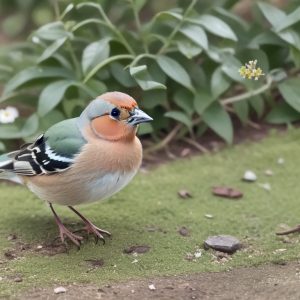 Buchfinken beim Samenverbreiten.