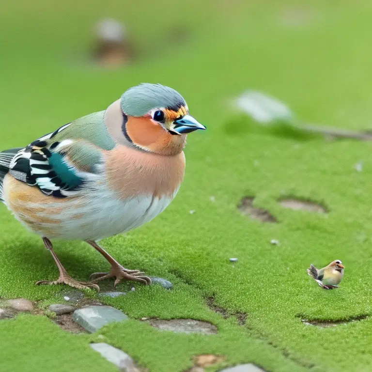 Bild eines Vogels aus der Familie der Finken mit dem Titel 'Verwandtschaft des Buchfinks im Vogelreich' von Stieglitz bis Girlitz.