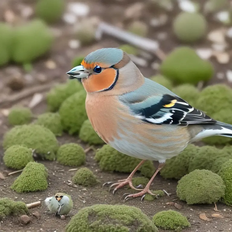 Buchfink beim Brüten.