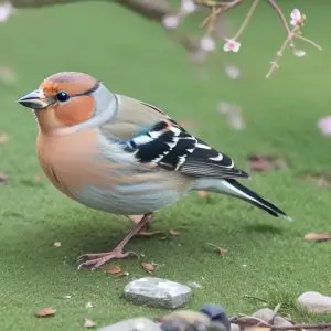 Vogelfütterung im Garten.