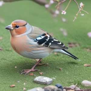 Buchfink bei Nestbau