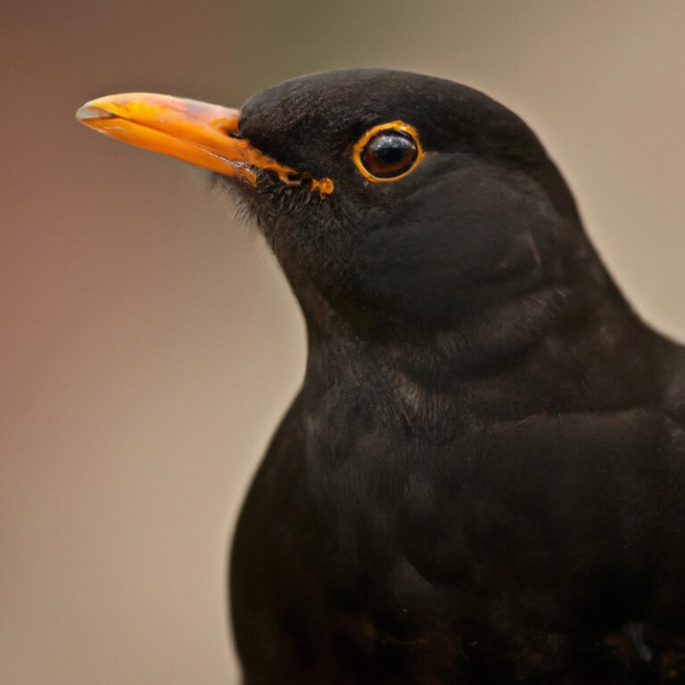 Amsel-Familie beim Fliehen.