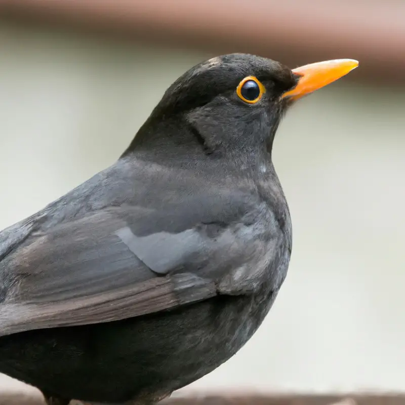 Amsel auf Ast.