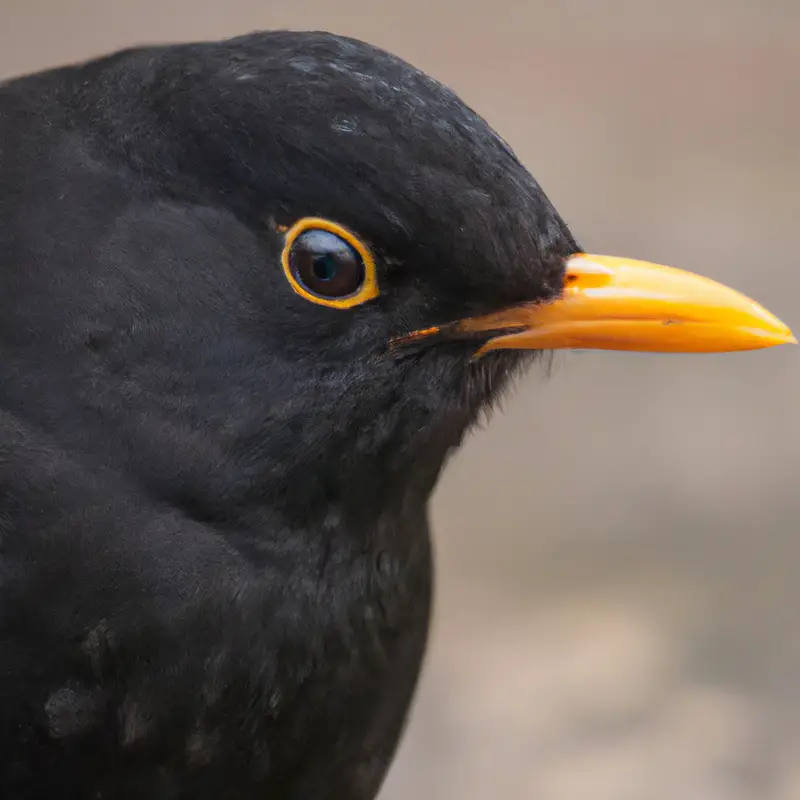 Amsel auf Ast.