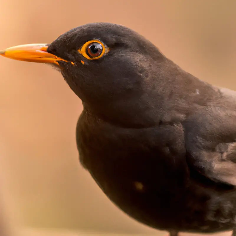 Amsel auf Rasen.