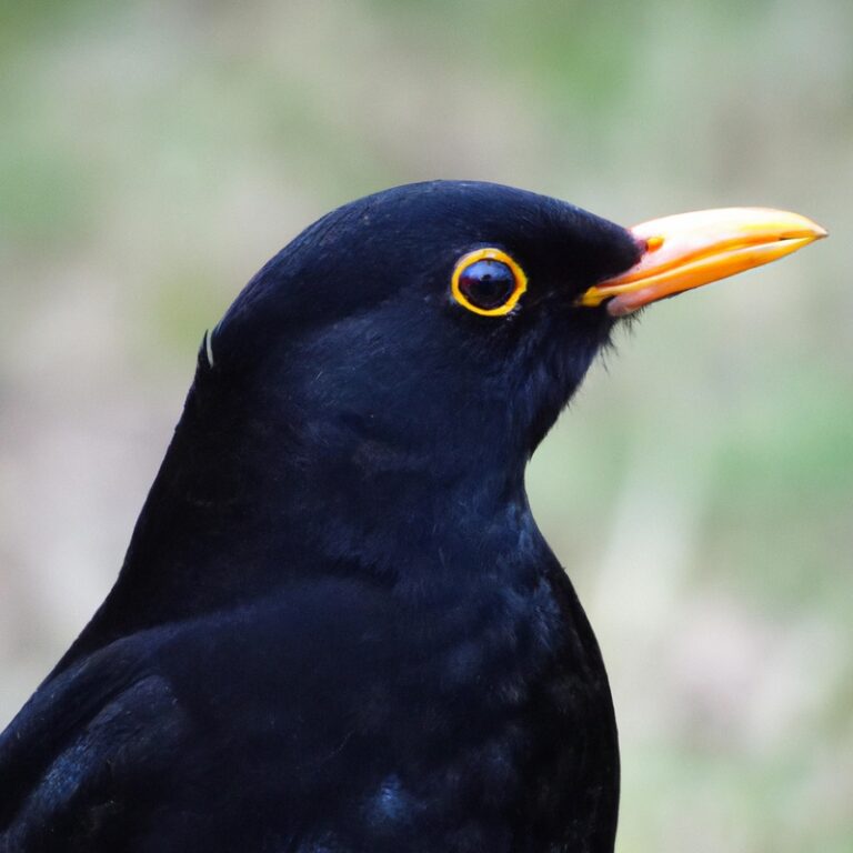 Amsel beim Fressen.