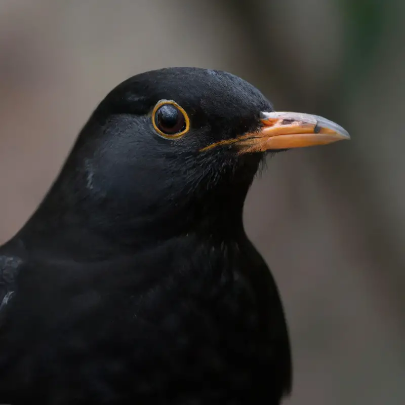 Amsel frisst Würmer.