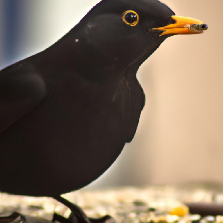 Amsel im Gebüsch.