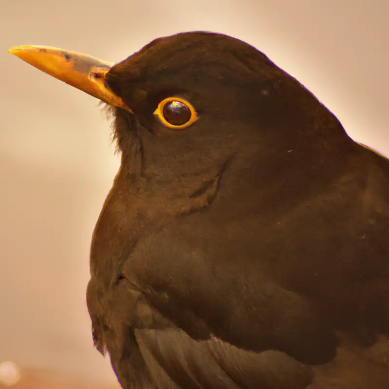 Amsel im Gewächshaus.