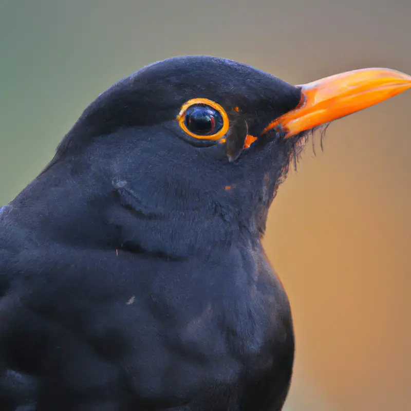 Amsel jagt Insekten.