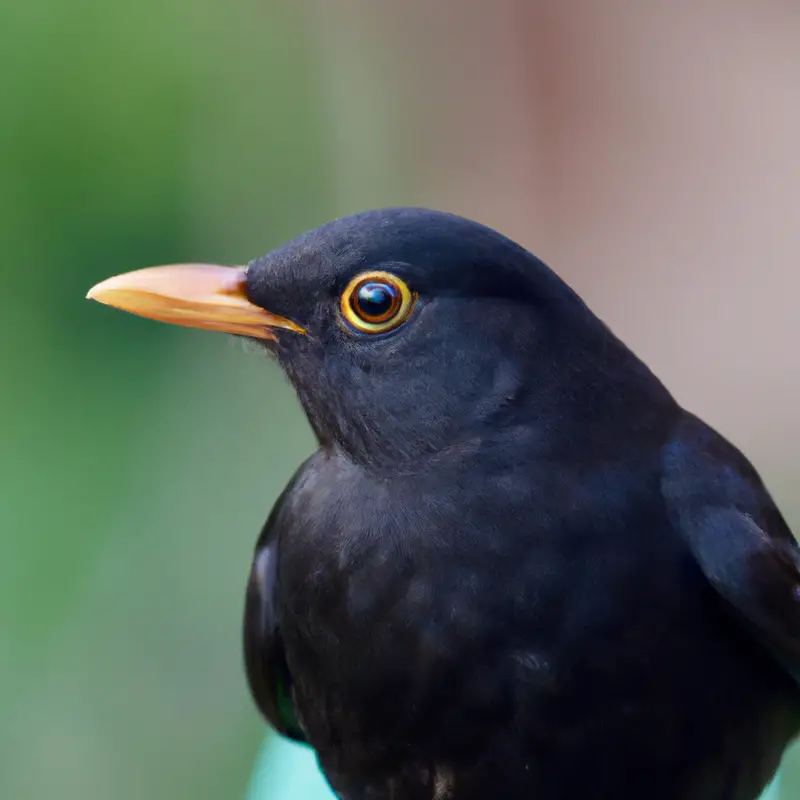 Amsel über Straße.