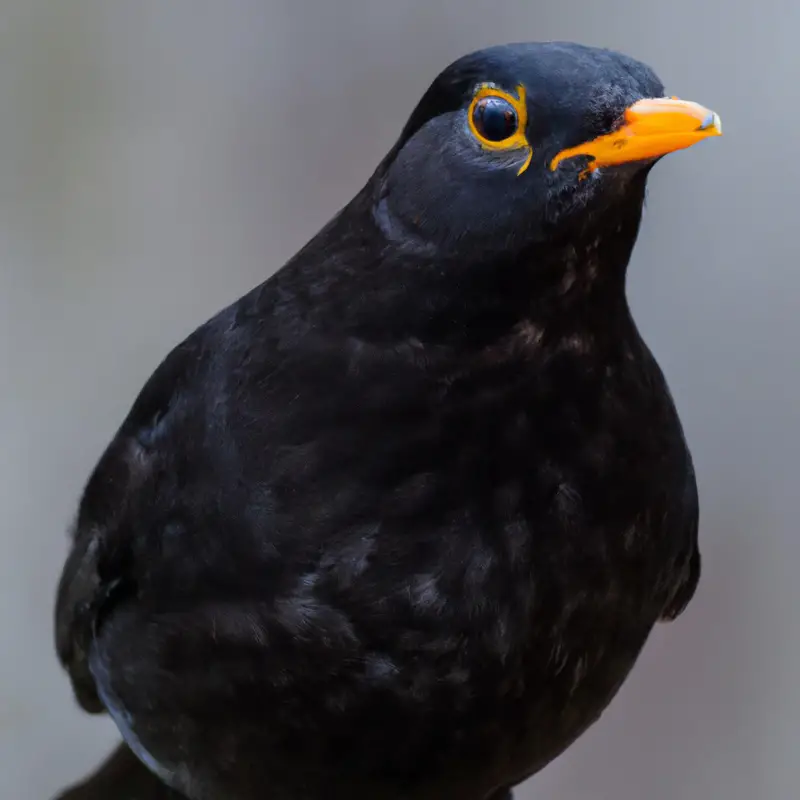 Fütternde Amsel.