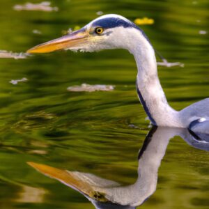 Graureiher am Wasser.