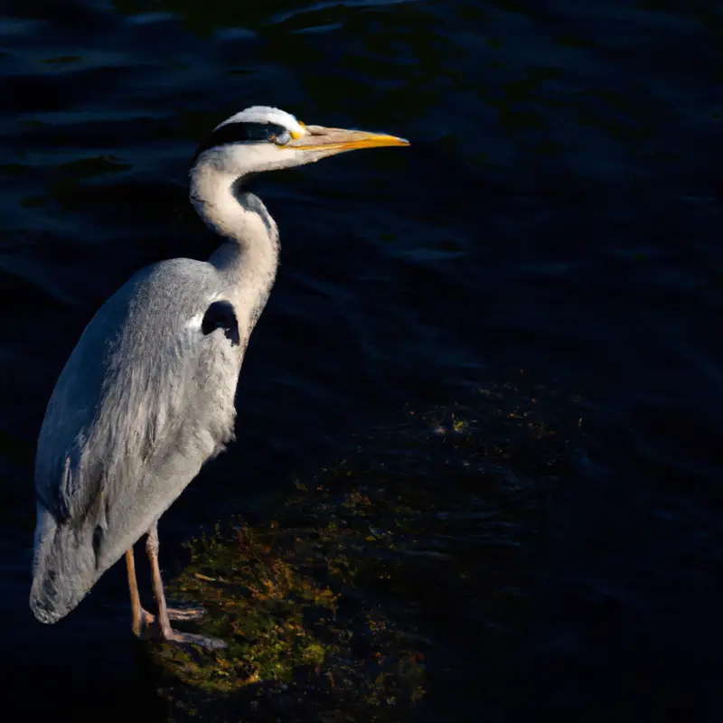 Graureiher im Wasser