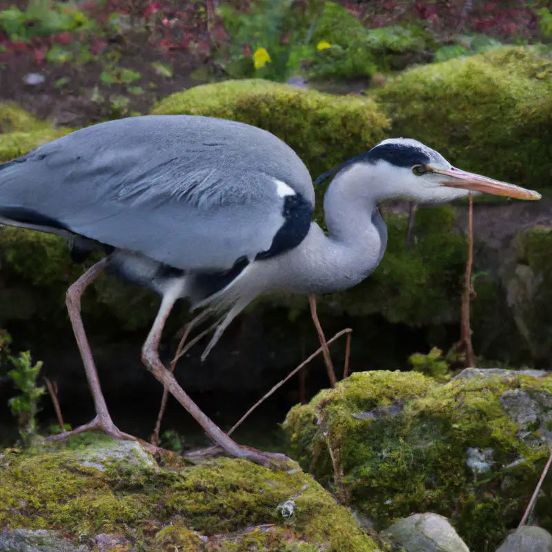 Jagender Graureiher.