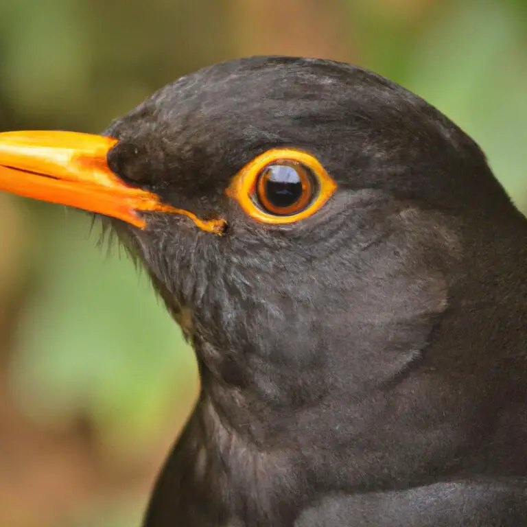 Nestbauende Amsel.