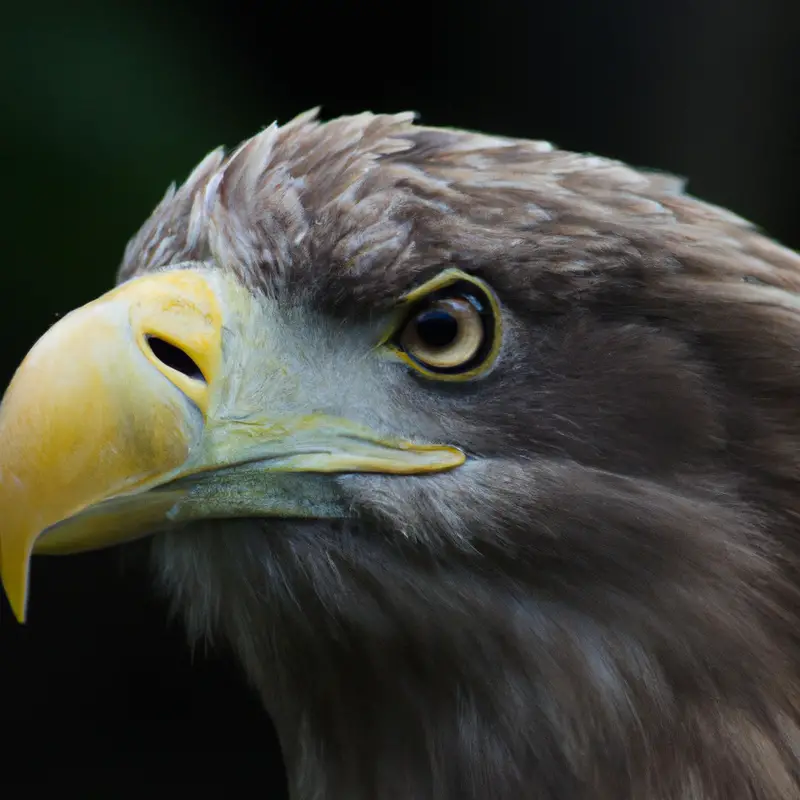 Seeadler in Uferlandschaft.