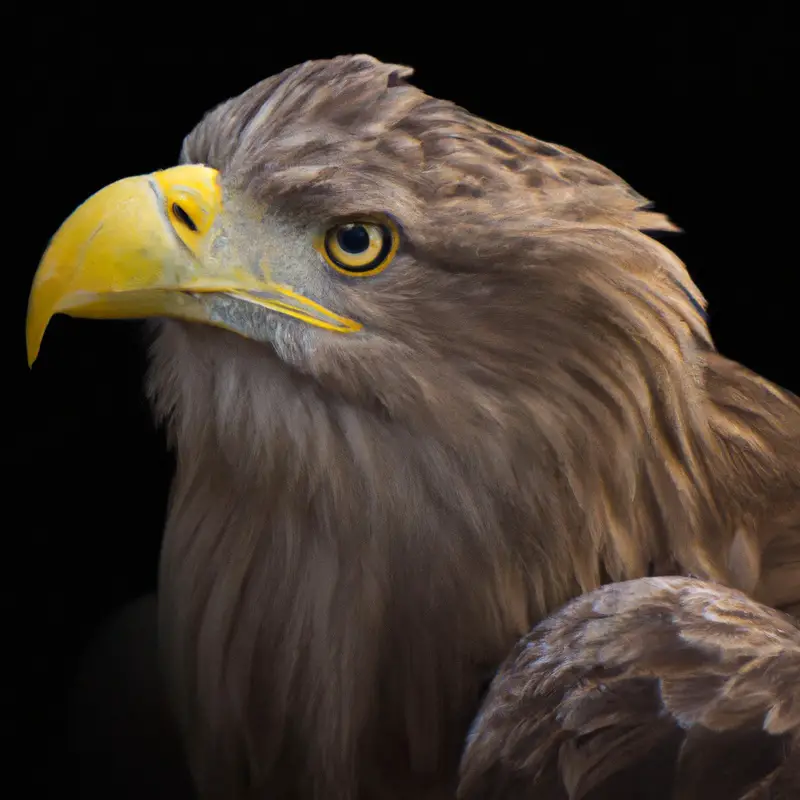 Seeadler und Blüten.