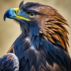 Steinadler Jungen spielen.