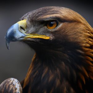 Steinadler im Flug.