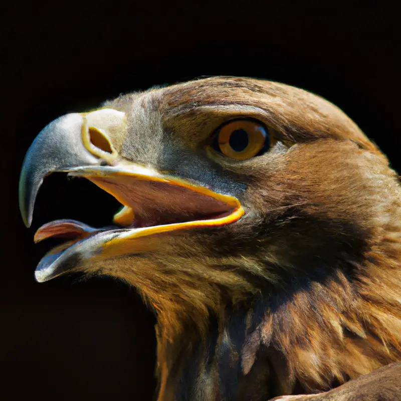 Steinadler im Flug.