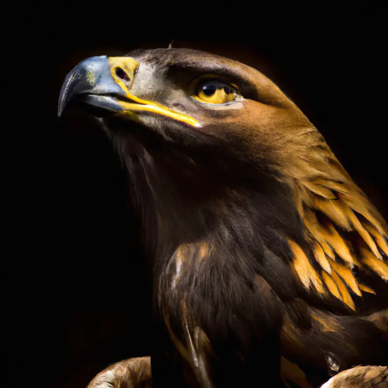 Steinadler in Landschaft.