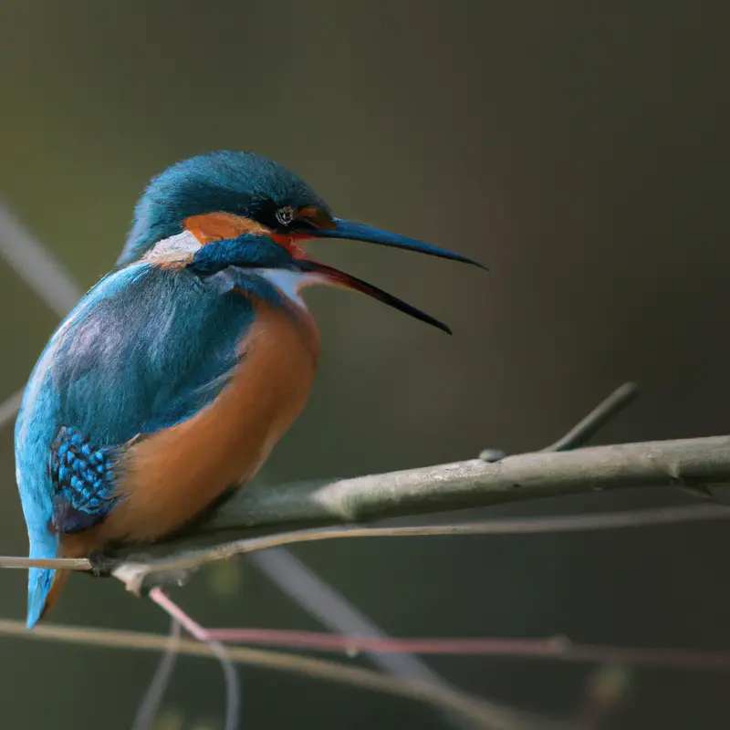 Bedrohter Eisvogel im Flug.